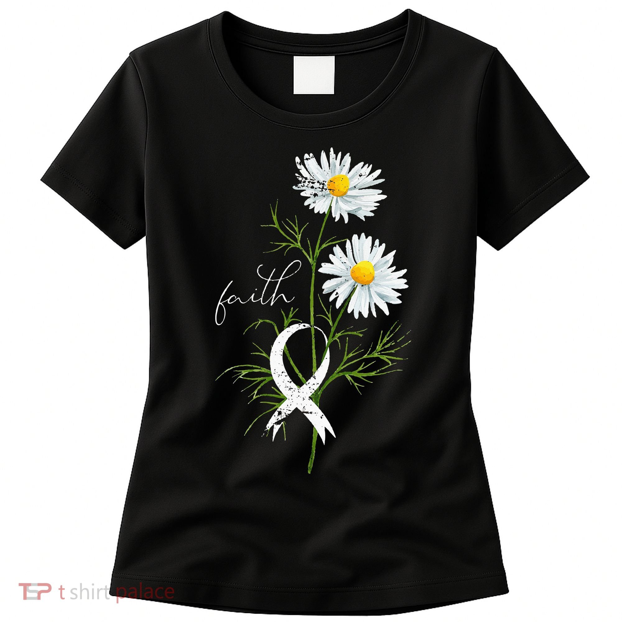 Lung Cancer Fight Support White Ribbon Gift Lung Cancer Women's T-Shirt