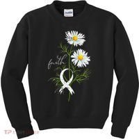 Lung Cancer Fight Support White Ribbon Gift Lung Cancer Kids Sweatshirt thumb 0