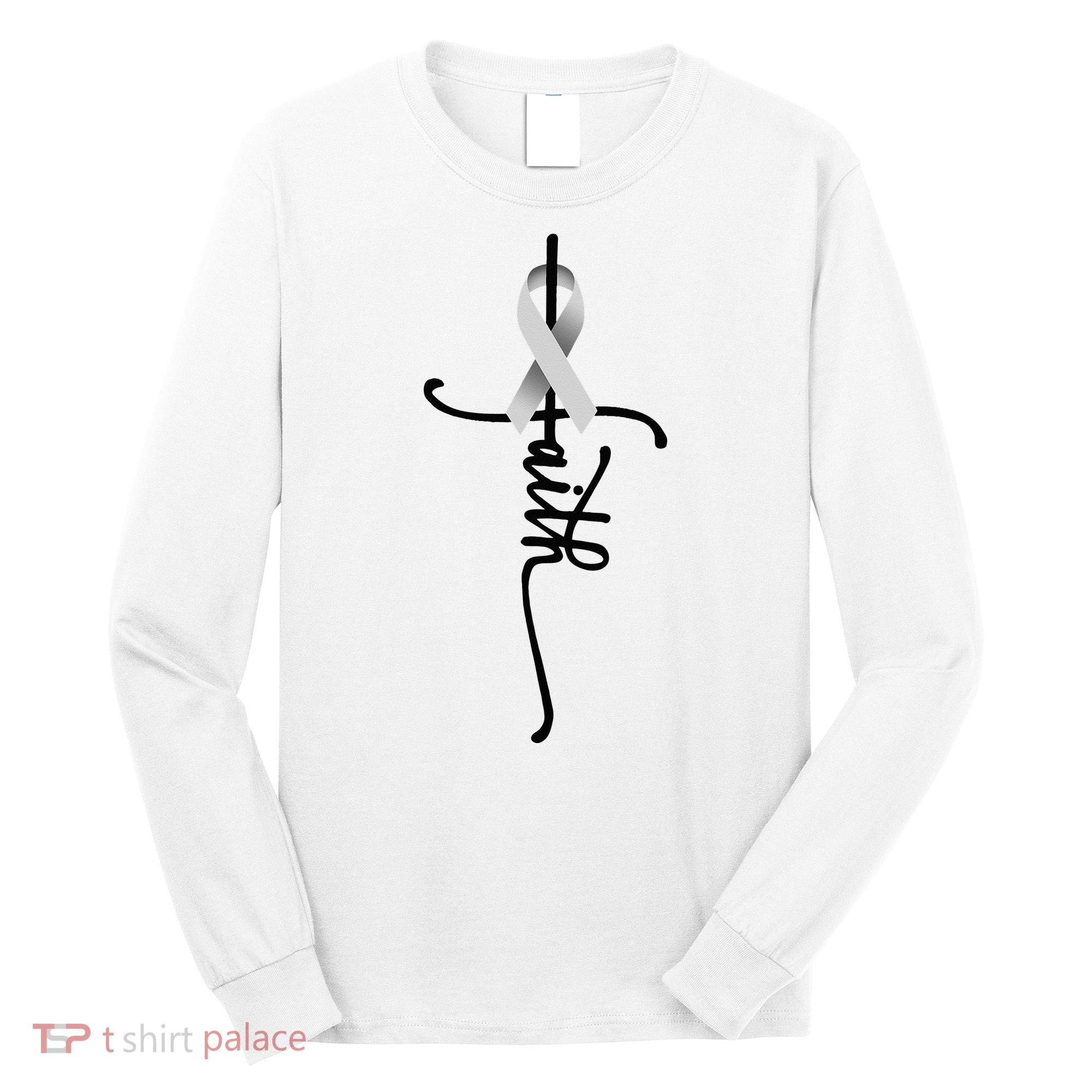 Lung Cancer Faith Lung Cancer Awareness November Support Long Sleeve Shirt