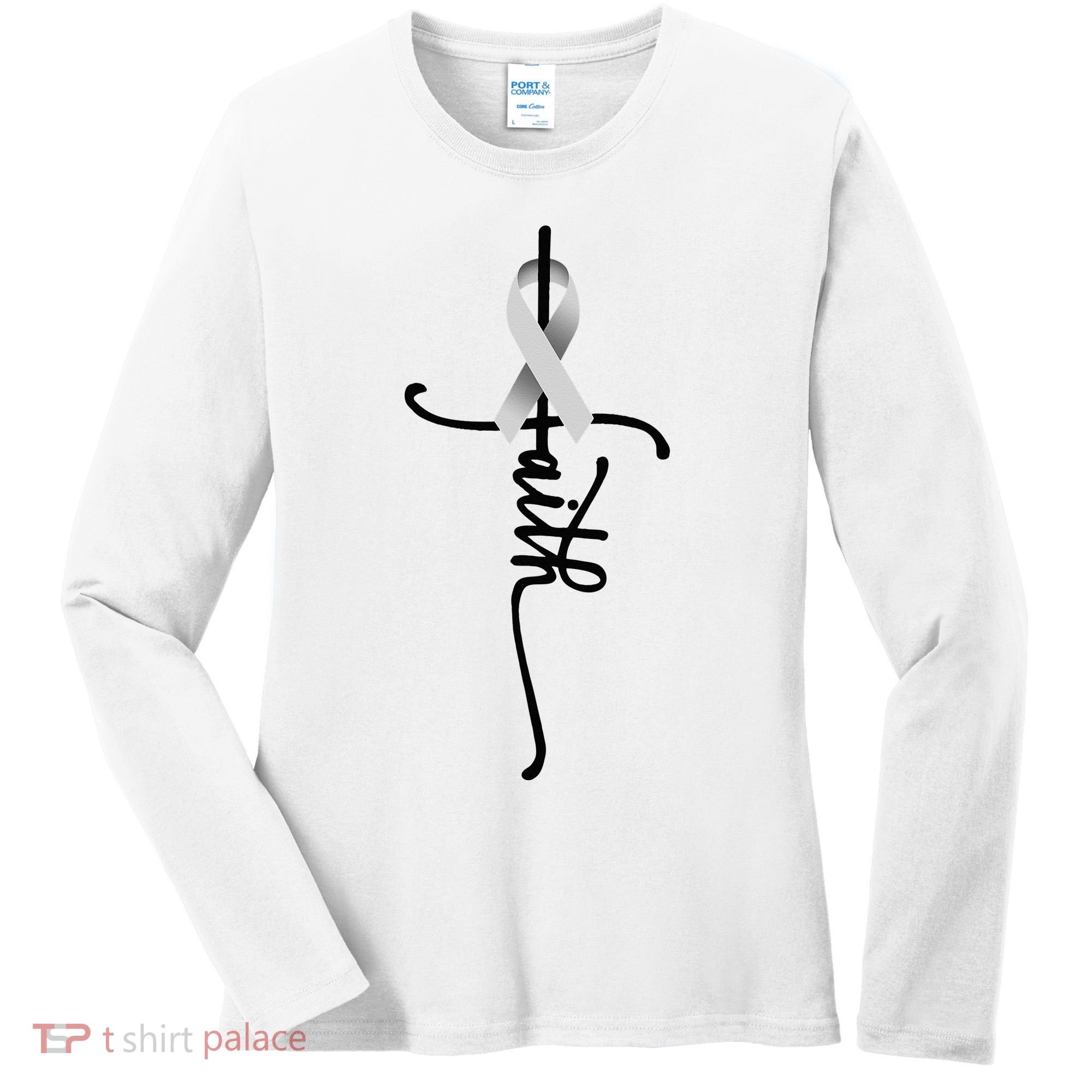 Lung Cancer Faith Lung Cancer Awareness November Support Women's Long Sleeve Shirt