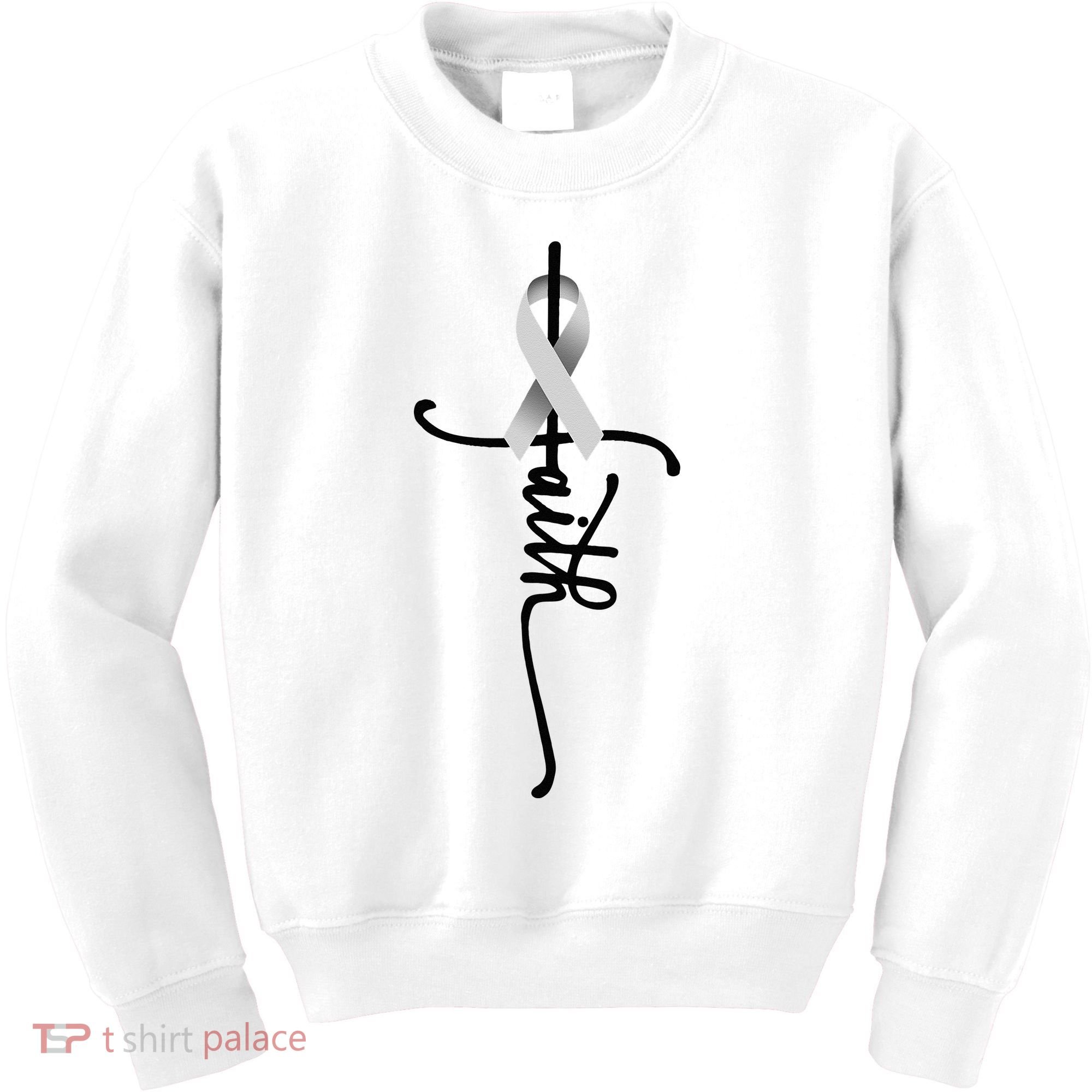 Lung Cancer Faith Lung Cancer Awareness November Support Kids Sweatshirt