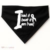 Lung Cancer Fight Cancer Ribbon Gift USA-Made Doggie Bandana thumb 0