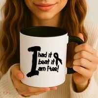 Lung Cancer Fight Cancer Ribbon Gift Coffee Mug thumb 3