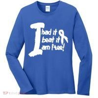 Lung Cancer Fight Cancer Ribbon Gift Women's Long Sleeve Shirt thumb 0