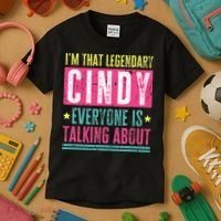 Legendary Cindy First Name Kids T-Shirt thumb 3