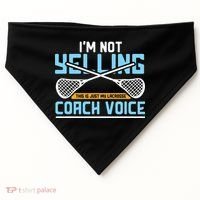 Lacrosse Coach Gift Lax Sticks Funny Coach Voice USA-Made Doggie Bandana thumb 0