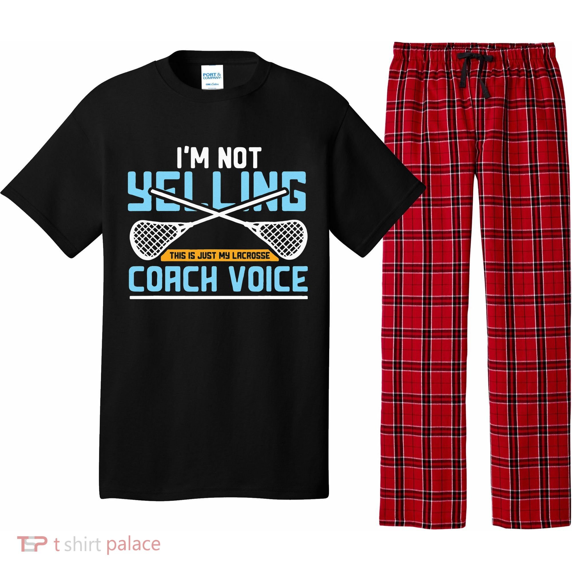 Lacrosse Coach Gift Lax Sticks Funny Coach Voice Pajama Set