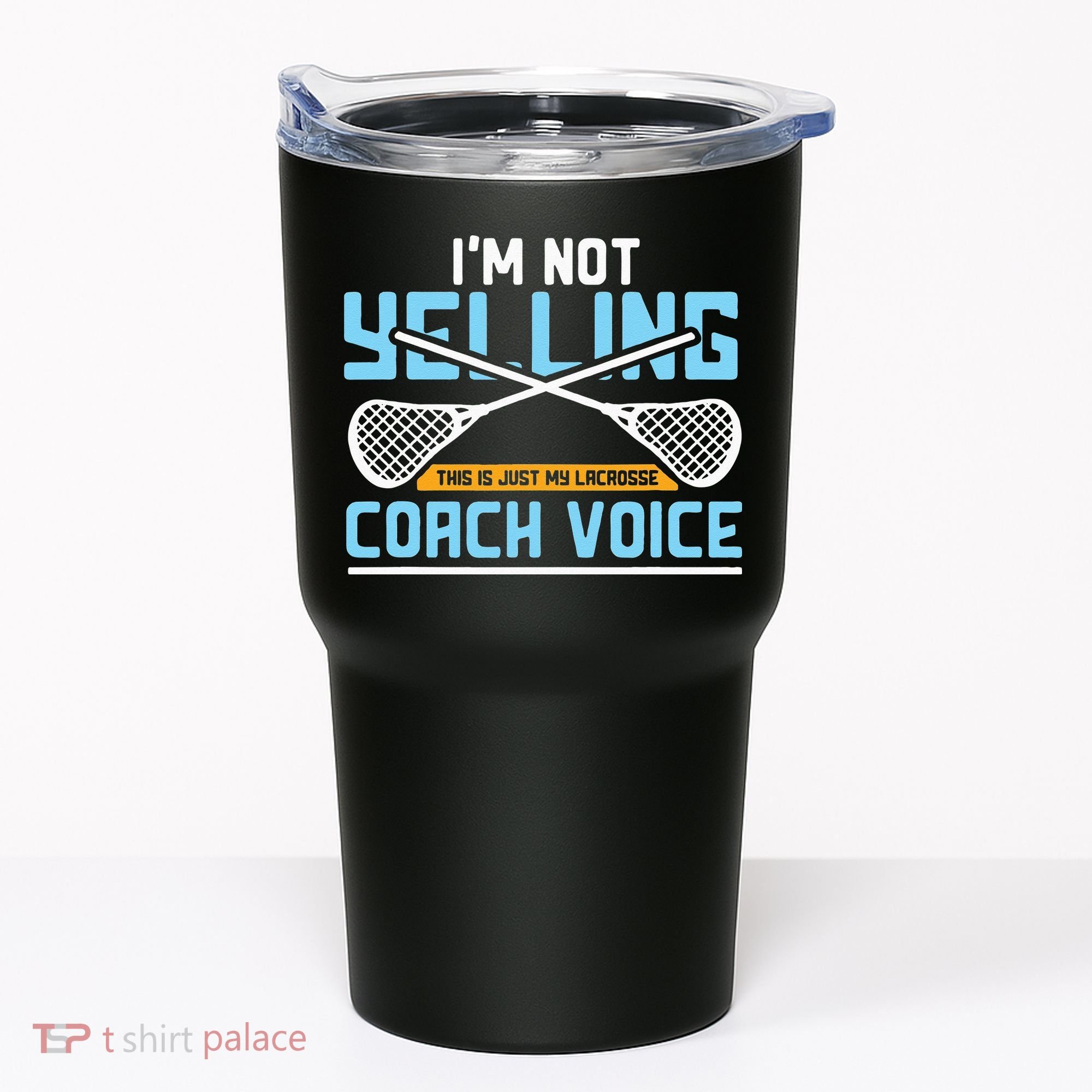 Lacrosse Coach Gift Lax Sticks Funny Coach Voice Tumbler