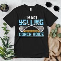 Lacrosse Coach Gift Lax Sticks Funny Coach Voice Premium T-Shirt thumb 2