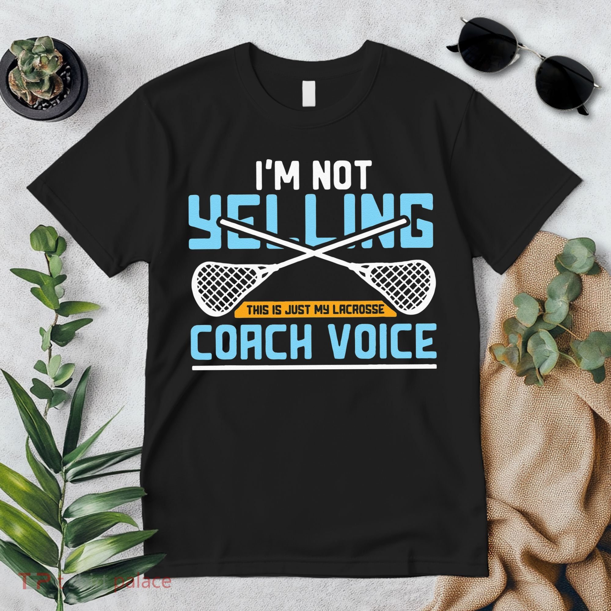 Lacrosse Coach Gift Lax Sticks Funny Coach Voice Premium T-Shirt