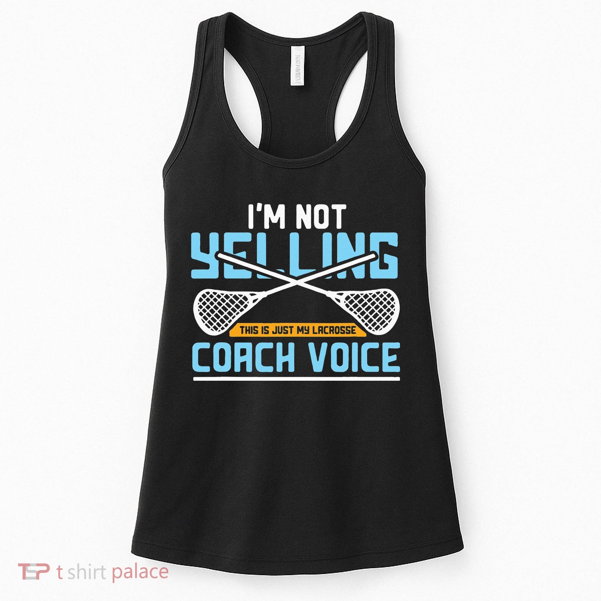 Lacrosse Coach Gift Lax Sticks Funny Coach Voice Women's Tank Top