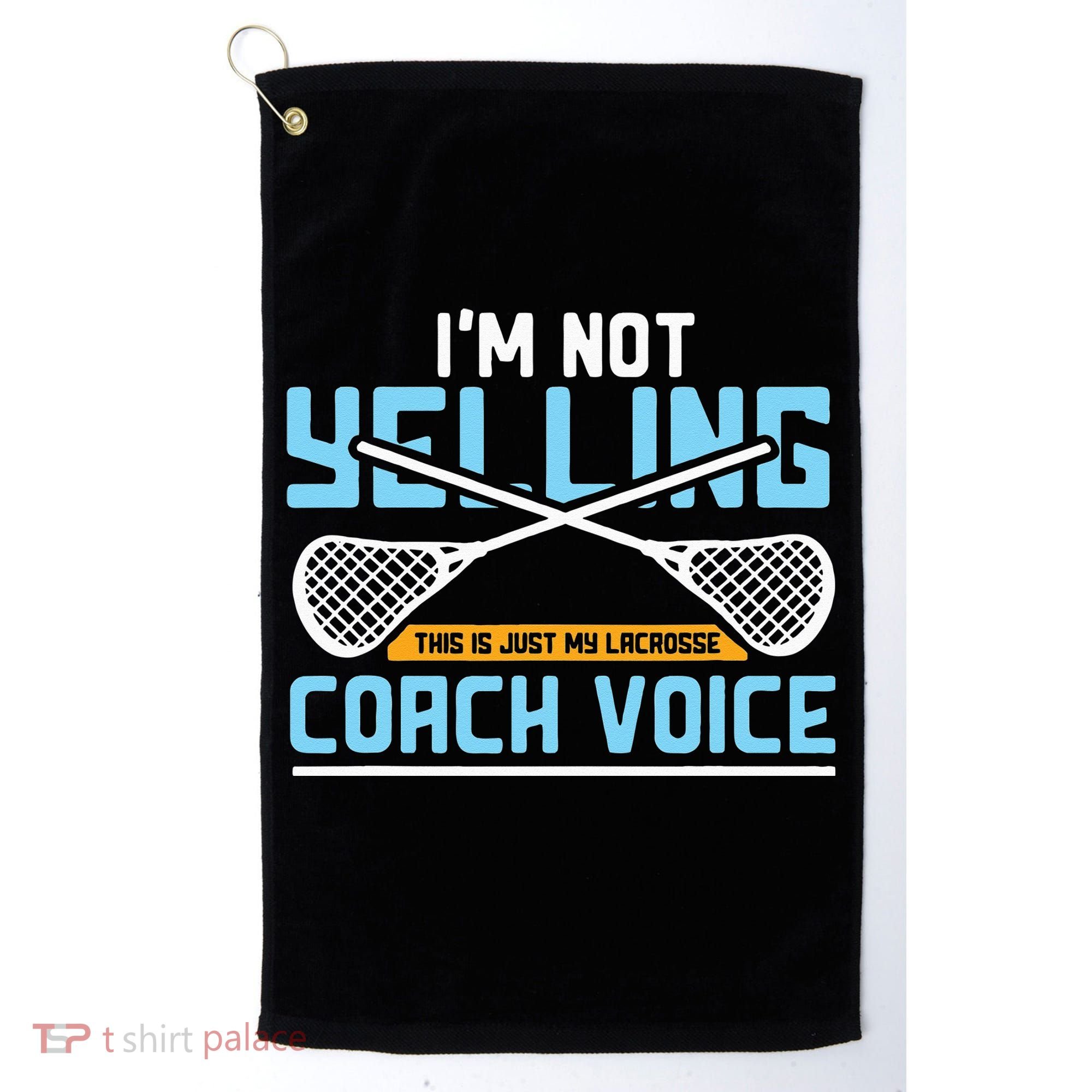 Lacrosse Coach Gift Lax Sticks Funny Coach Voice Golf Towel