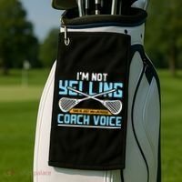 Lacrosse Coach Gift Lax Sticks Funny Coach Voice Golf Towel thumb 2