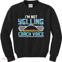 Lacrosse Coach Gift Lax Sticks Funny Coach Voice Kids Sweatshirt thumb 0