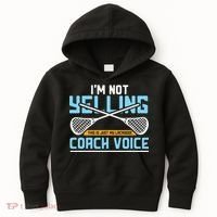 Lacrosse Coach Gift Lax Sticks Funny Coach Voice Kids Hoodie thumb 0