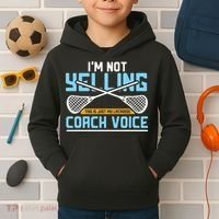 Lacrosse Coach Gift Lax Sticks Funny Coach Voice Kids Hoodie thumb 2