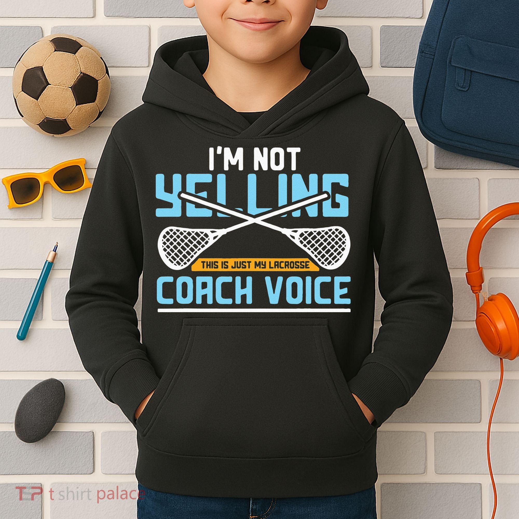 Lacrosse Coach Gift Lax Sticks Funny Coach Voice Kids Hoodie