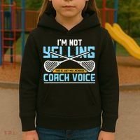 Lacrosse Coach Gift Lax Sticks Funny Coach Voice Kids Hoodie thumb 3