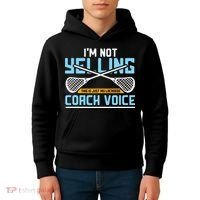 Lacrosse Coach Gift Lax Sticks Funny Coach Voice Kids Hoodie thumb 4