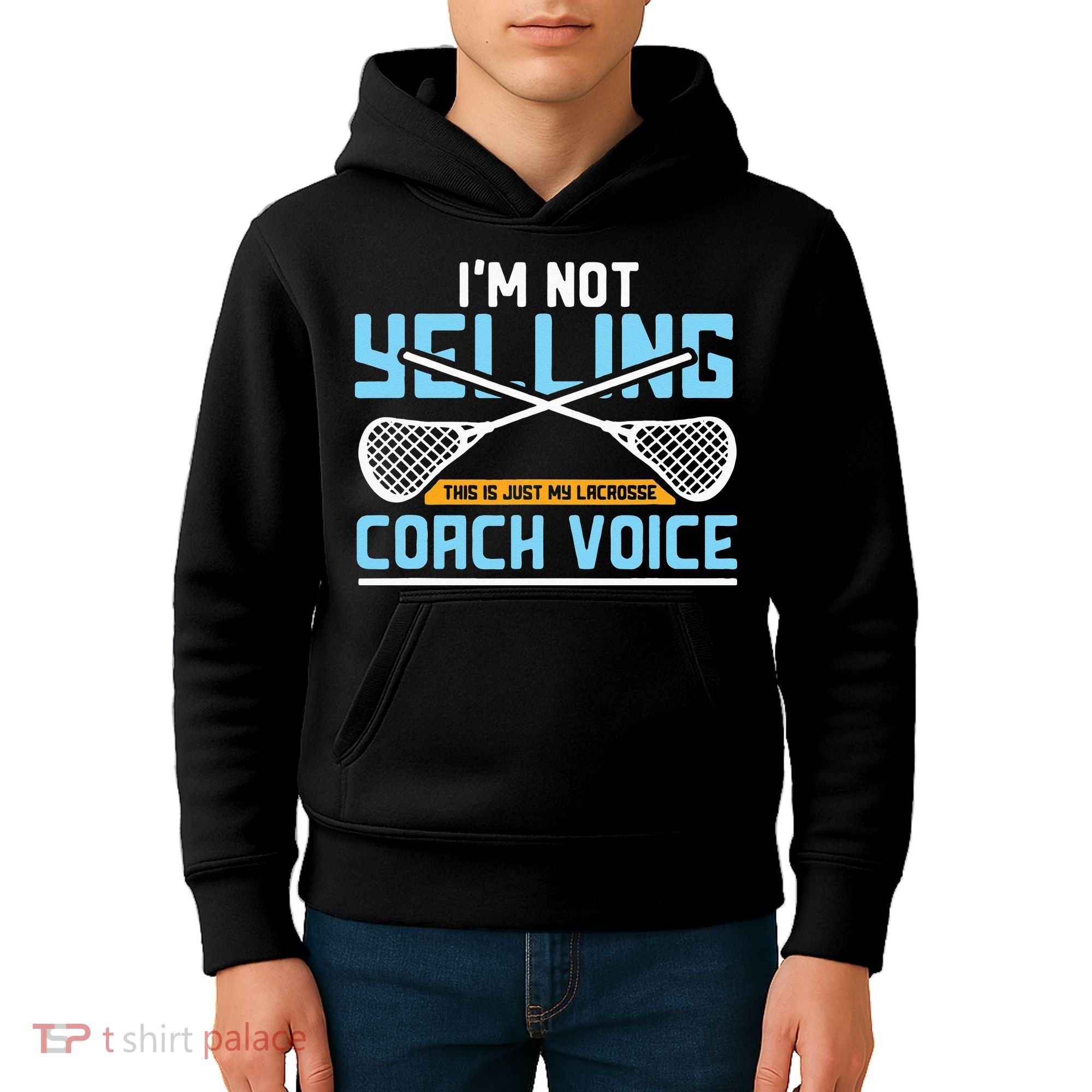 Lacrosse Coach Gift Lax Sticks Funny Coach Voice Kids Hoodie