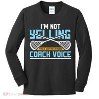 Lacrosse Coach Gift Lax Sticks Funny Coach Voice Kids Long Sleeve Shirt thumb 0