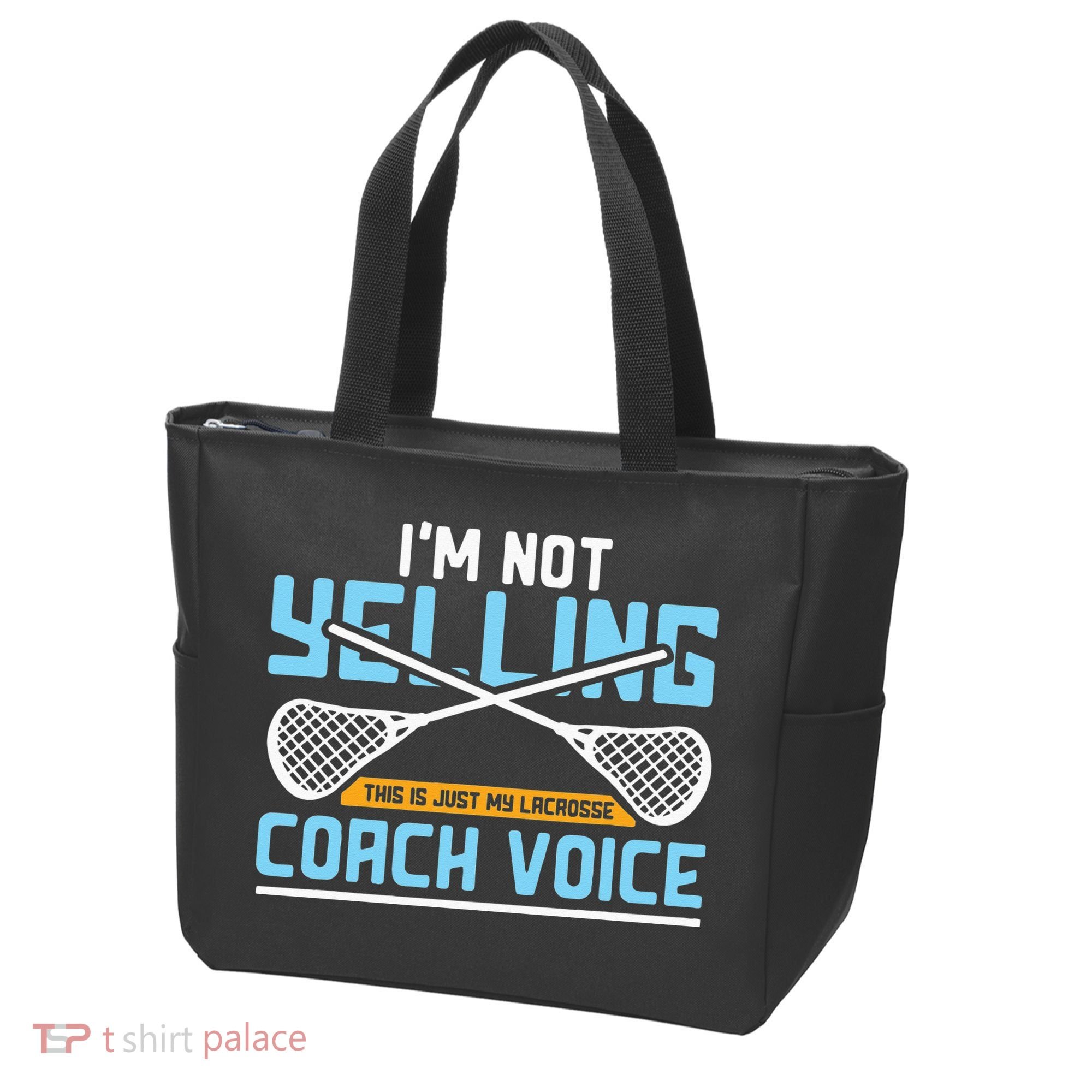 Lacrosse Coach Gift Lax Sticks Funny Coach Voice Tote Bag