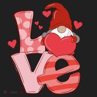 Love Cute Gnome Valentines Day Heart Women's Sweatshirt thumb 2