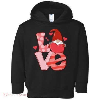 Love Cute Gnome Valentines Day Heart Toddler Hoodie