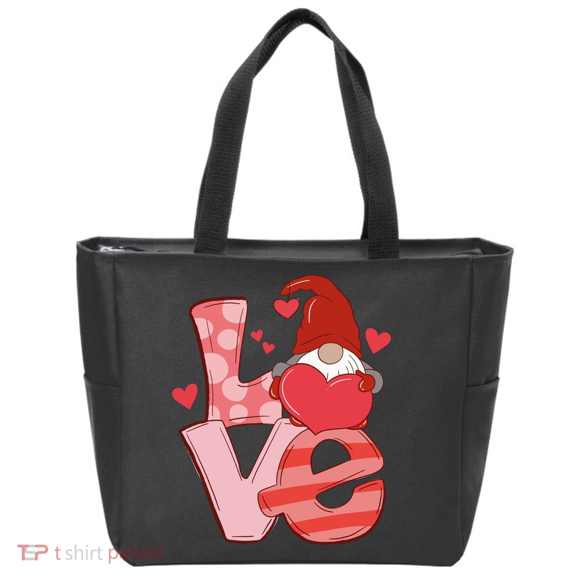 Love Cute Gnome Valentines Day Heart Tote Bag