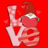 Love Cute Gnome Valentines Day Heart Santa Hat thumb 1