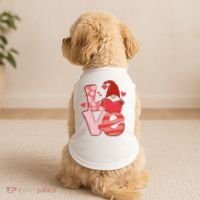 Love Cute Gnome Valentines Day Heart Doggie Tank thumb 2