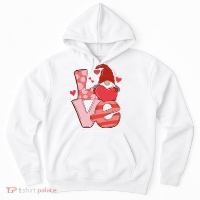 Love Cute Gnome Valentines Day Heart Hoodie
