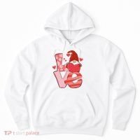 Love Cute Gnome Valentines Day Heart Hoodie thumb 0