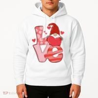 Love Cute Gnome Valentines Day Heart Hoodie thumb 2