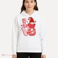 Love Cute Gnome Valentines Day Heart Hoodie thumb 5