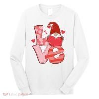 Love Cute Gnome Valentines Day Heart Long Sleeve Shirt thumb 0