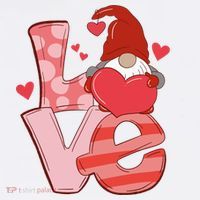 Love Cute Gnome Valentines Day Heart Long Sleeve Shirt thumb 2