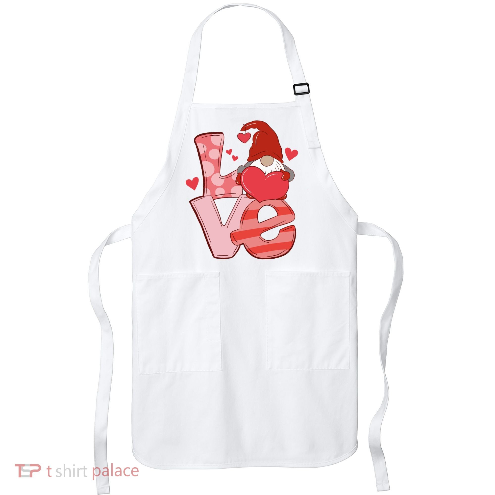 Love Cute Gnome Valentines Day Heart Apron