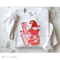 Love Cute Gnome Valentines Day Heart Sweatshirt thumb 2
