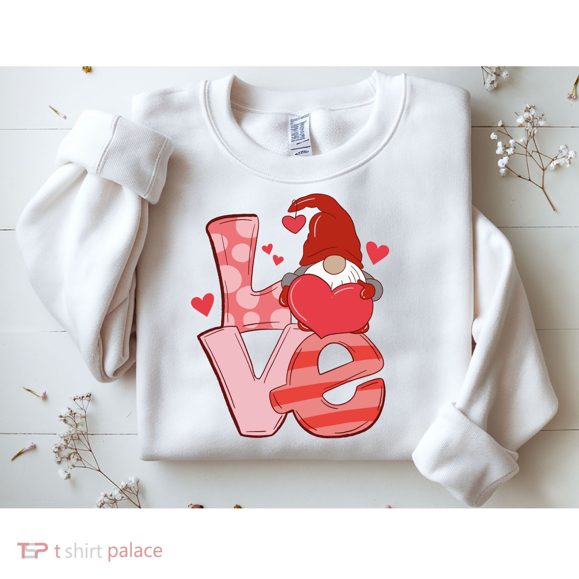Love Cute Gnome Valentines Day Heart Sweatshirt