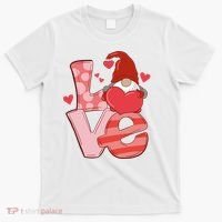 Love Cute Gnome Valentines Day Heart T-Shirt thumb 0
