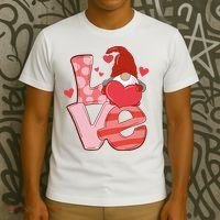 Love Cute Gnome Valentines Day Heart T-Shirt thumb 3