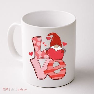Love Cute Gnome Valentines Day Heart Coffee Mug