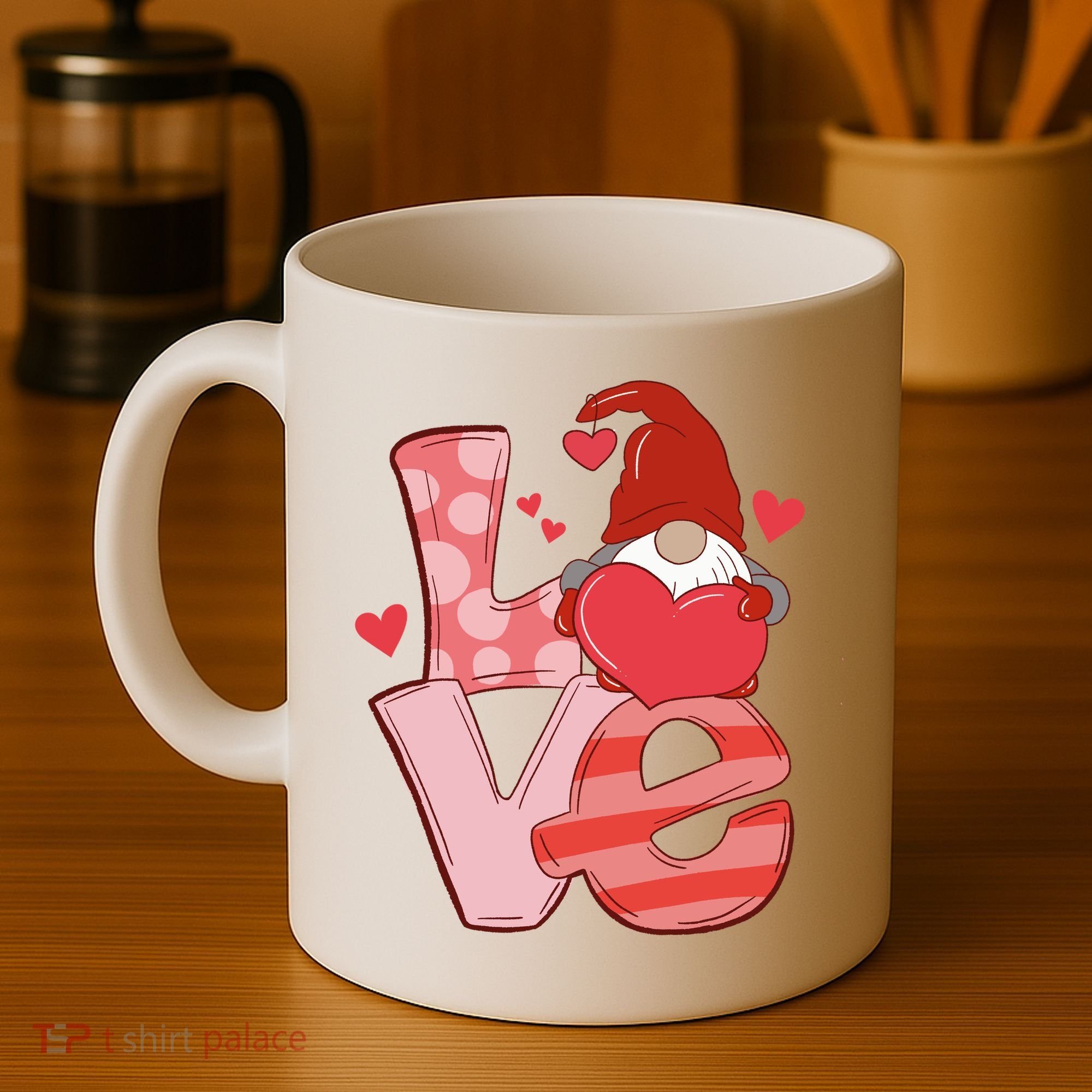 Love Cute Gnome Valentines Day Heart Coffee Mug