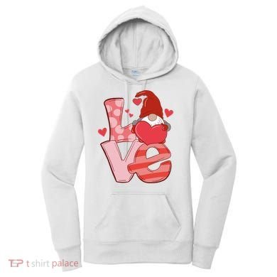 Love Cute Gnome Valentines Day Heart Women's Hoodie