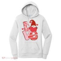Love Cute Gnome Valentines Day Heart Women's Hoodie thumb 0