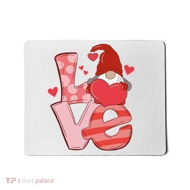 Love Cute Gnome Valentines Day Heart Mousepad