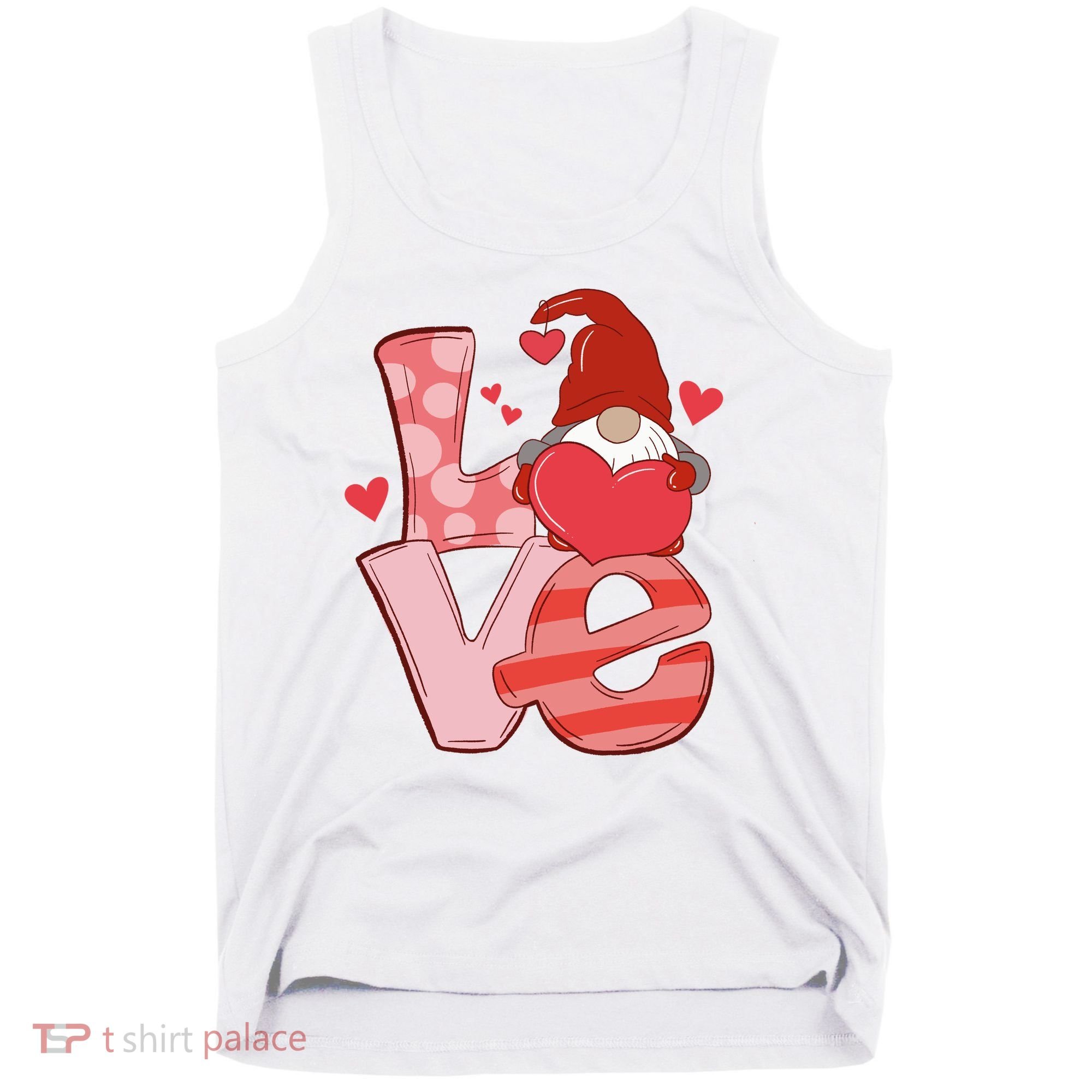 Love Cute Gnome Valentines Day Heart Tank Top