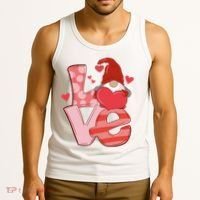 Love Cute Gnome Valentines Day Heart Tank Top thumb 3