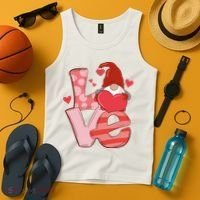 Love Cute Gnome Valentines Day Heart Tank Top thumb 4